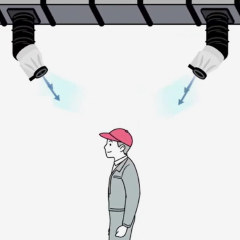 人を追いかけて風を届けるスポット空調